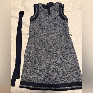 Ellen Tracy Navy and White Tweed Dress